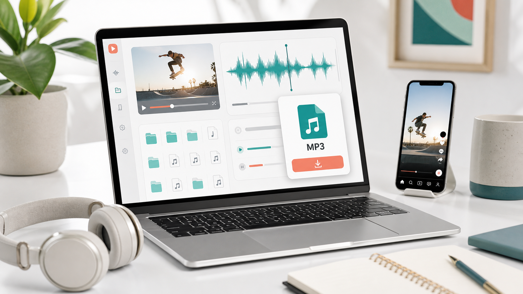 TikTok MP3 音频提取界面示意